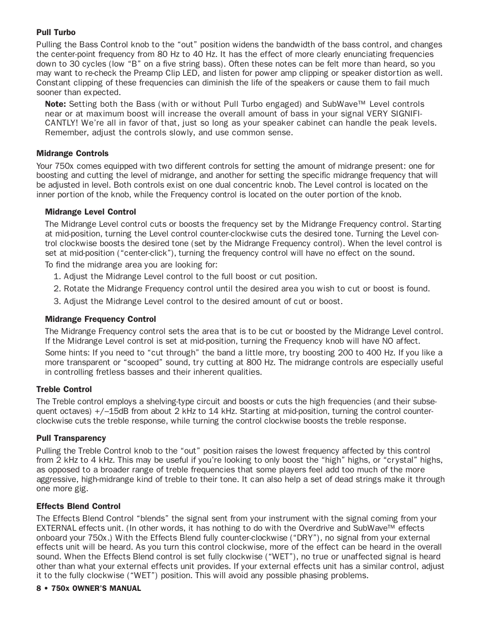 SWR Sound 750x User Manual | Page 10 / 20