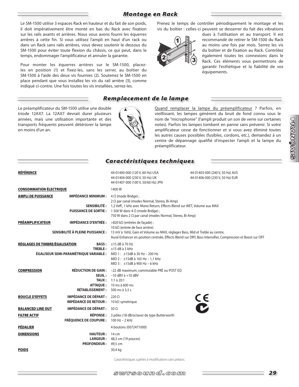 SWR Sound SM-1500 User Manual | Page 29 / 62