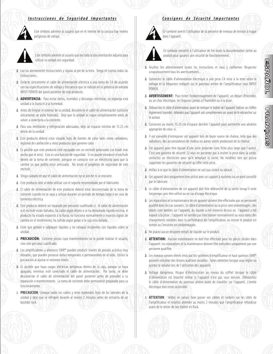 SWR Sound SM-1500 User Manual | Page 3 / 62