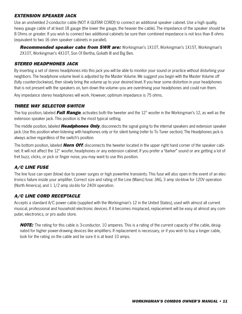 SWR Sound 10 User Manual | Page 12 / 24