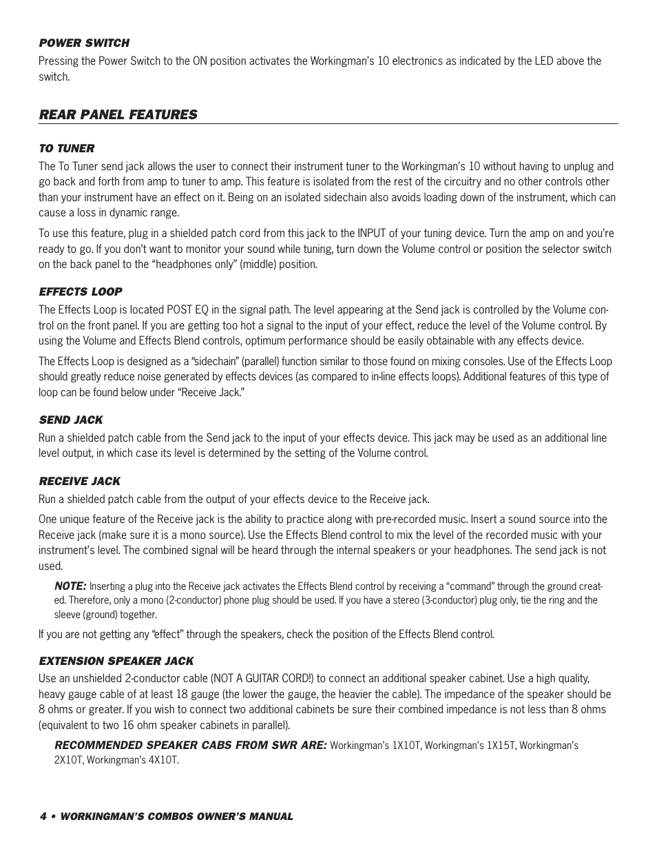 SWR Sound 10 User Manual | Page 5 / 24