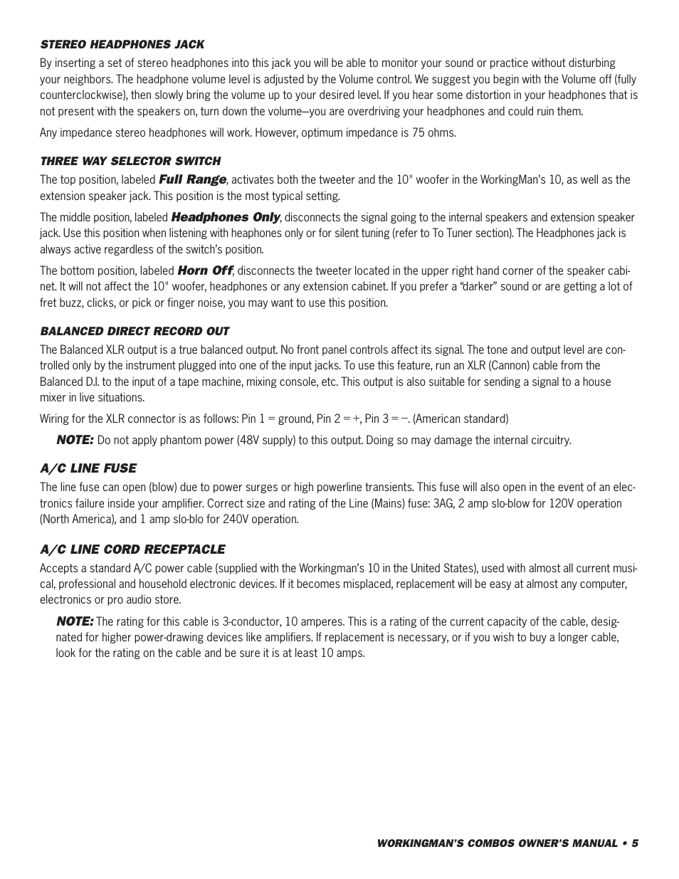 SWR Sound 10 User Manual | Page 6 / 24