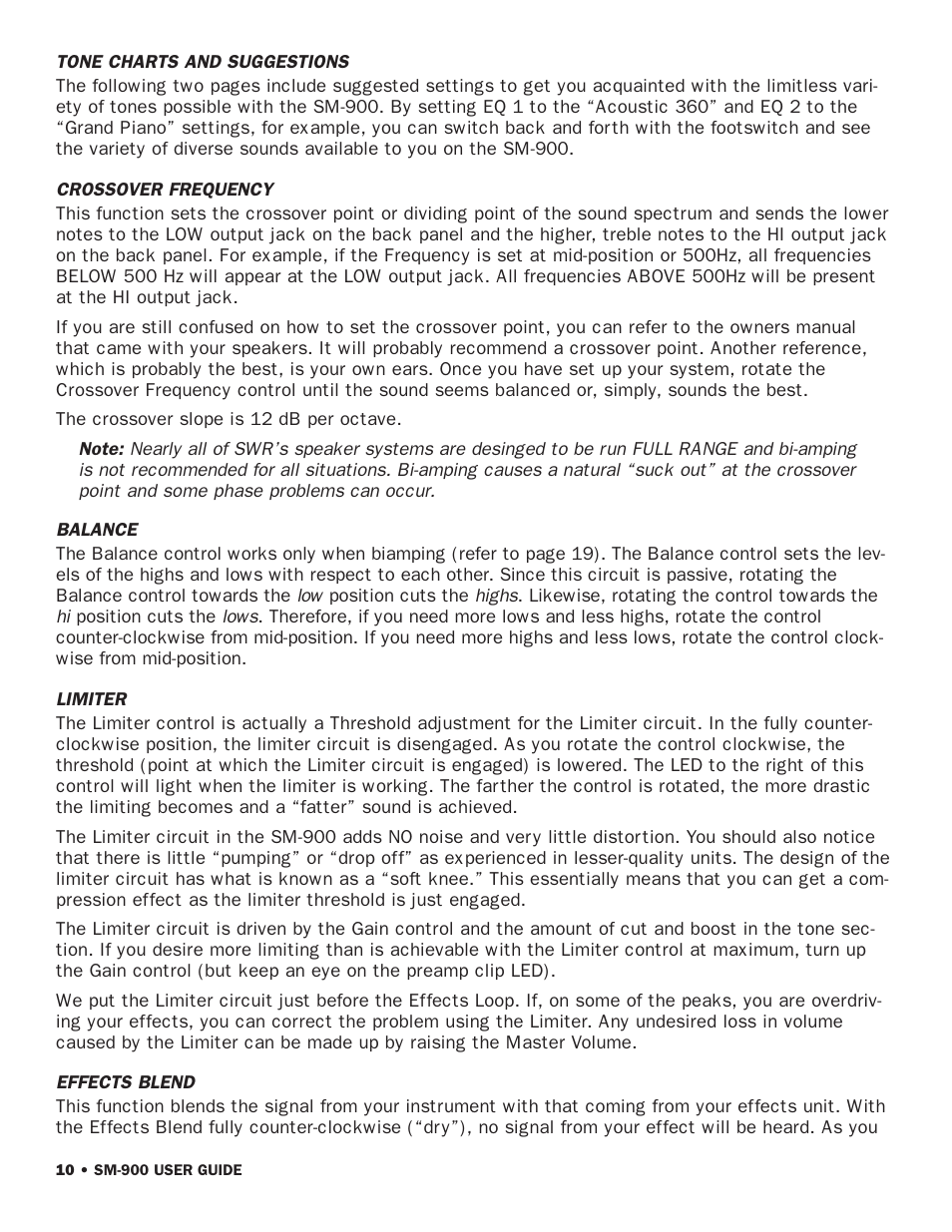 SWR Sound SM-900 User Manual | Page 12 / 24