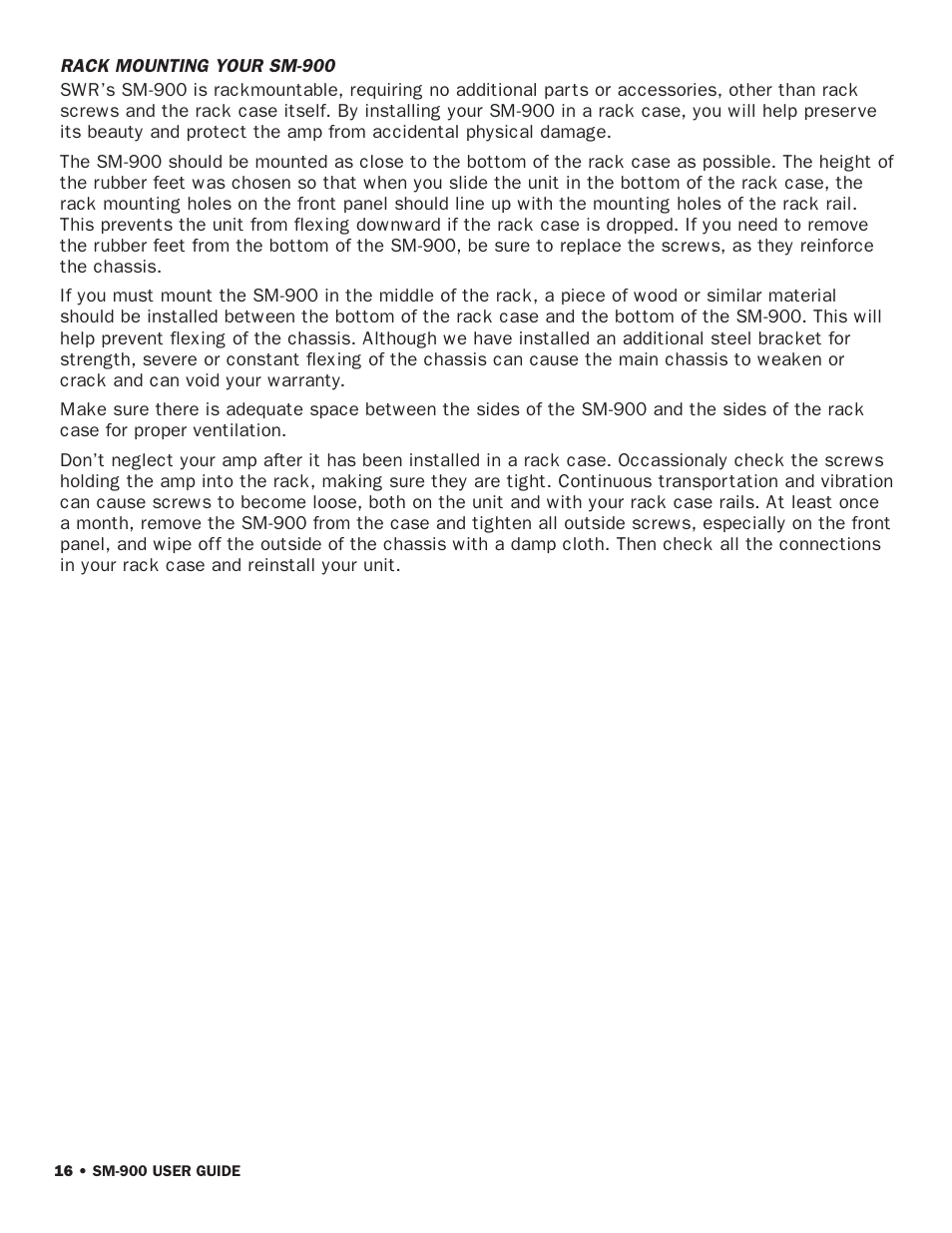 SWR Sound SM-900 User Manual | Page 18 / 24