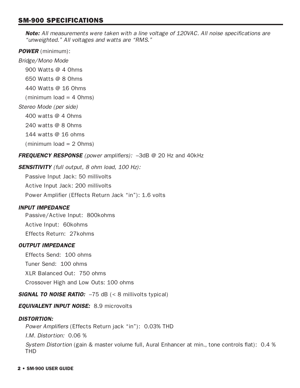 SWR Sound SM-900 User Manual | Page 4 / 24
