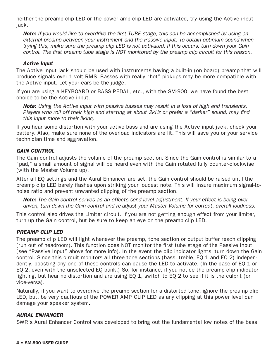 SWR Sound SM-900 User Manual | Page 6 / 24