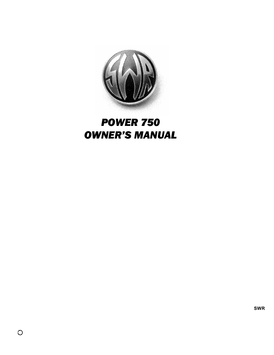 SWR Sound Amplifier POWER 750 User Manual | 15 pages