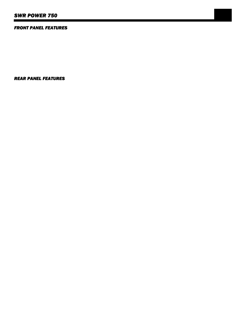SWR Sound Amplifier POWER 750 User Manual | Page 4 / 15