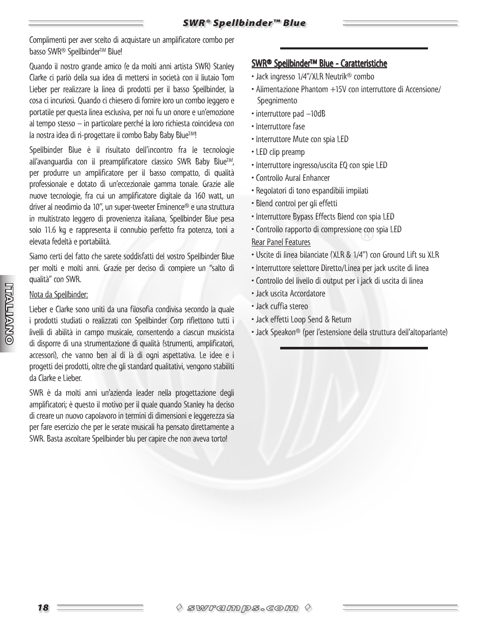 SWR Sound Spellbinder Blue User Manual | Page 18 / 36