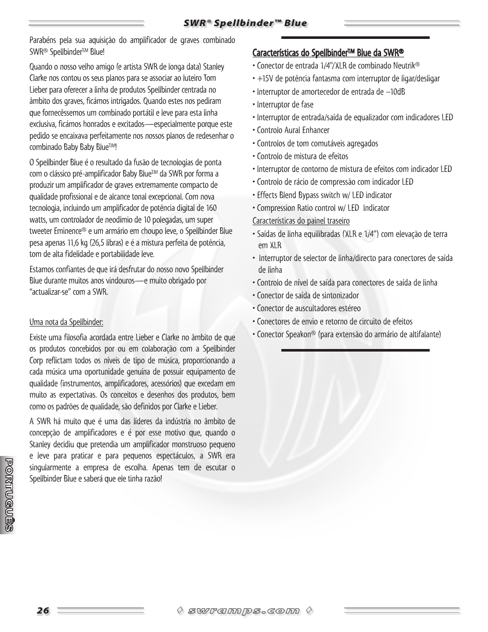 SWR Sound Spellbinder Blue User Manual | Page 26 / 36