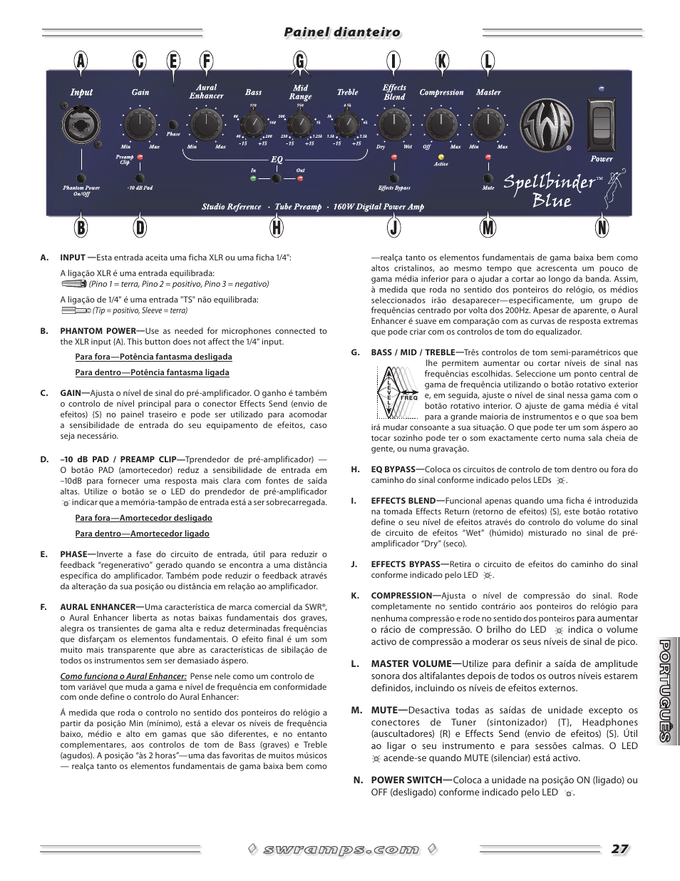 Painel dianteiro 27 | SWR Sound Spellbinder Blue User Manual | Page 27 / 36
