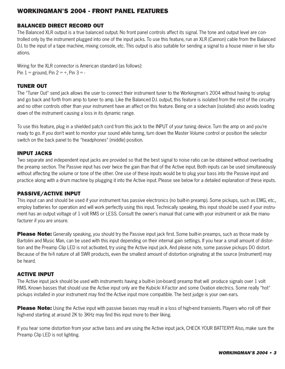 SWR Sound 2004 User Manual | Page 3 / 12