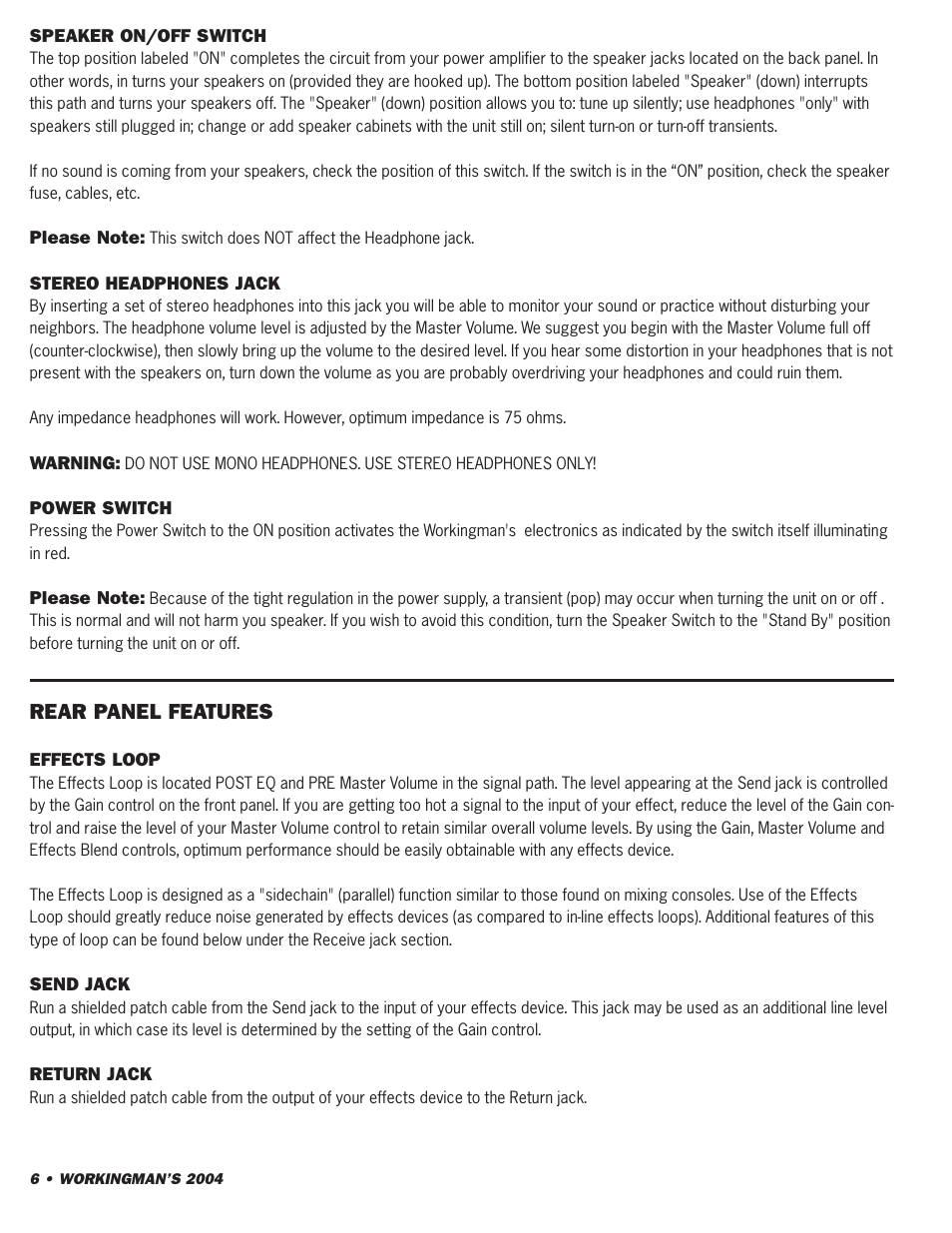 SWR Sound 2004 User Manual | Page 6 / 12