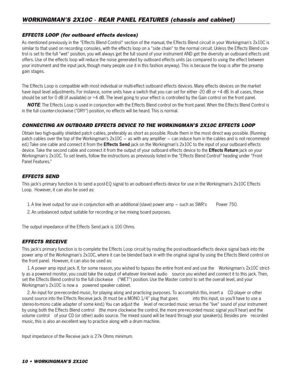 SWR Sound 2X10C User Manual | Page 10 / 16