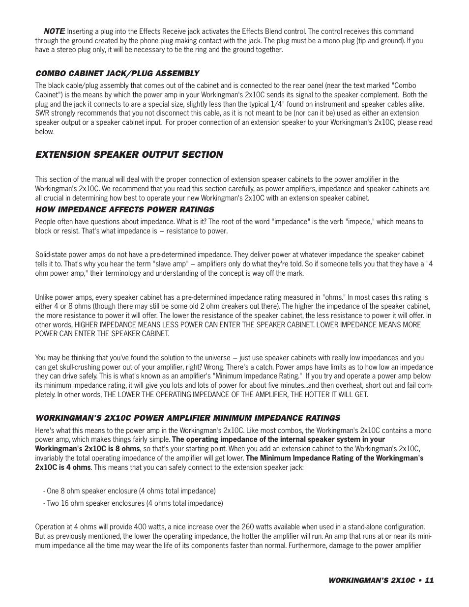 SWR Sound 2X10C User Manual | Page 11 / 16