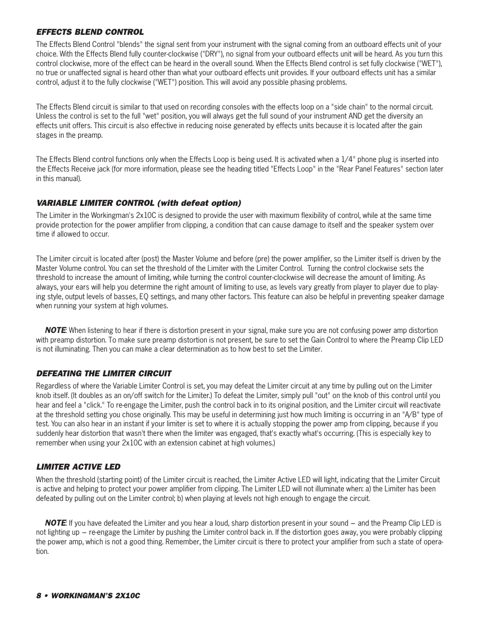 SWR Sound 2X10C User Manual | Page 8 / 16