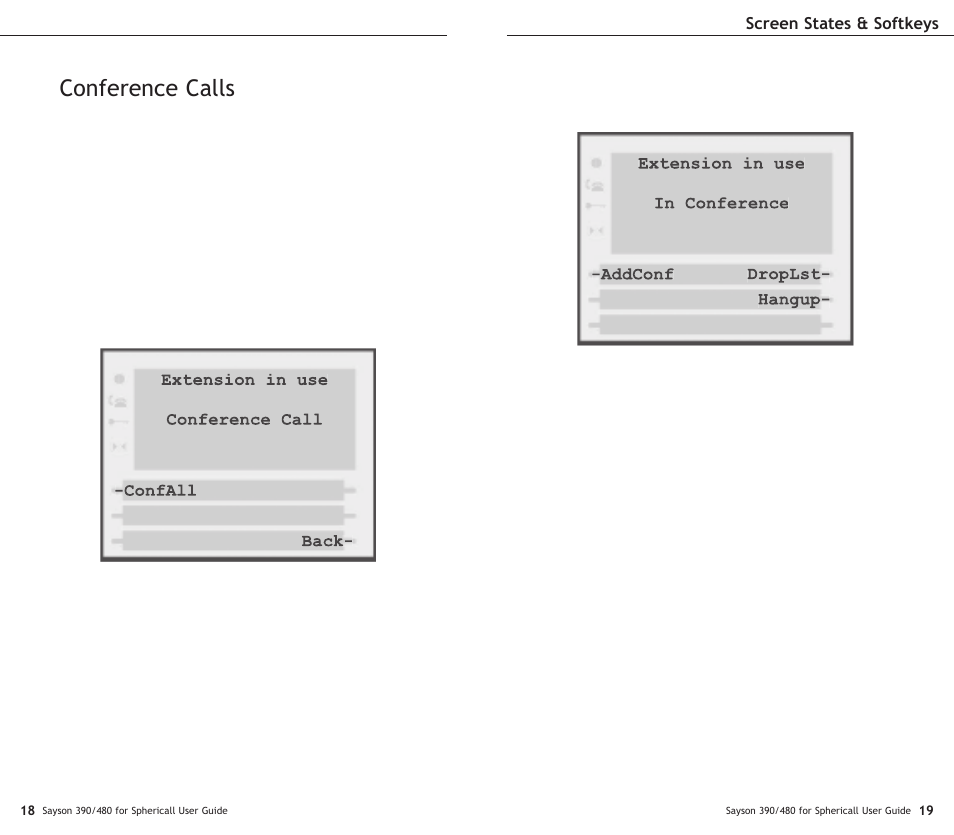 Conference calls | Sayson Technologies Sayson AltiTouch 390 User Manual | Page 14 / 31