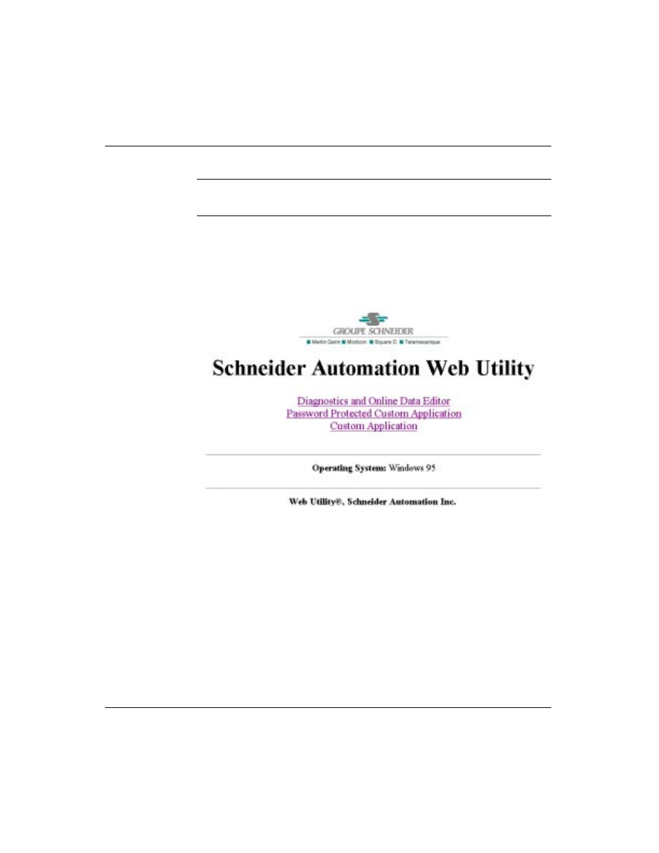 2 accessing the web utility home page | Schneider Optics Web Embedded Server User Manual | Page 52 / 105