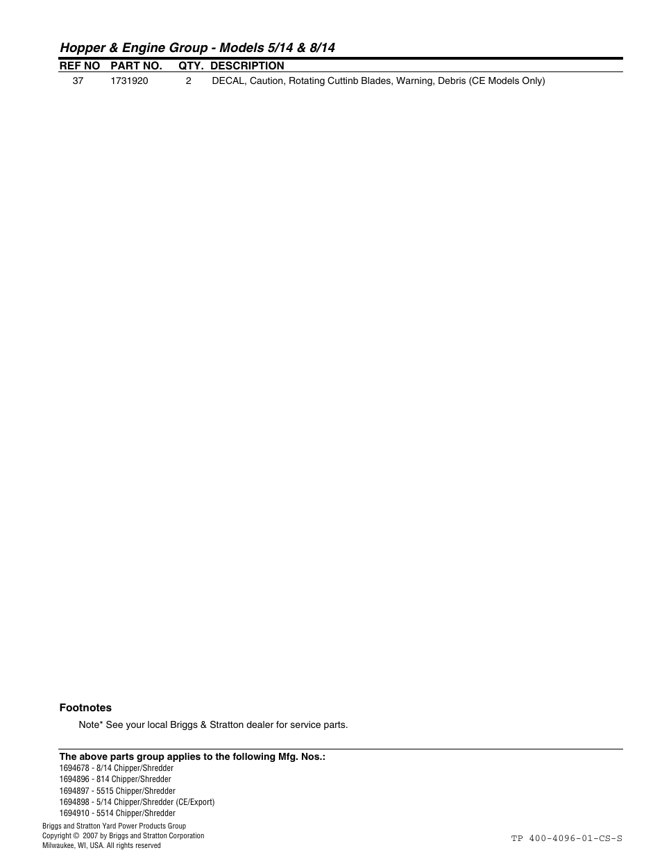 Simplicity 8/14 Series User Manual | Page 7 / 14