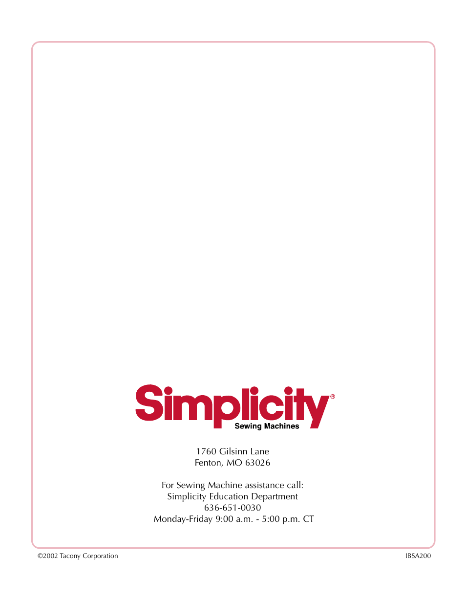 Simplicity SA200 User Manual | Page 27 / 27