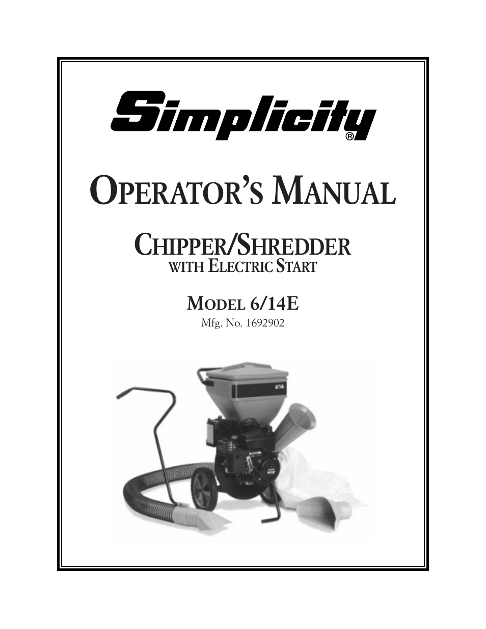 Simplicity 14E User Manual | 36 pages