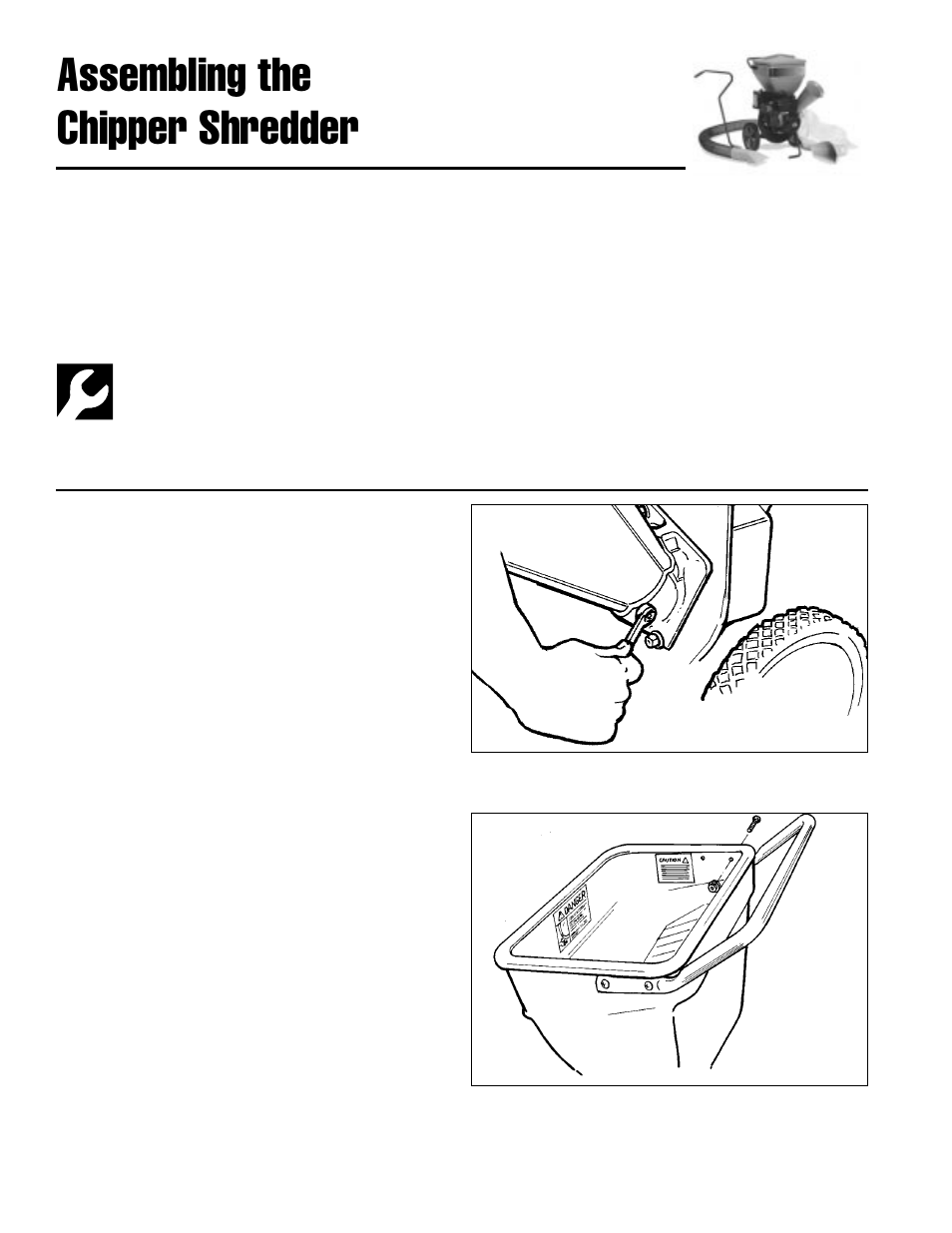 Assembling the chipper shredder, General, Tools required | Hardware description | Simplicity 14E User Manual | Page 12 / 36
