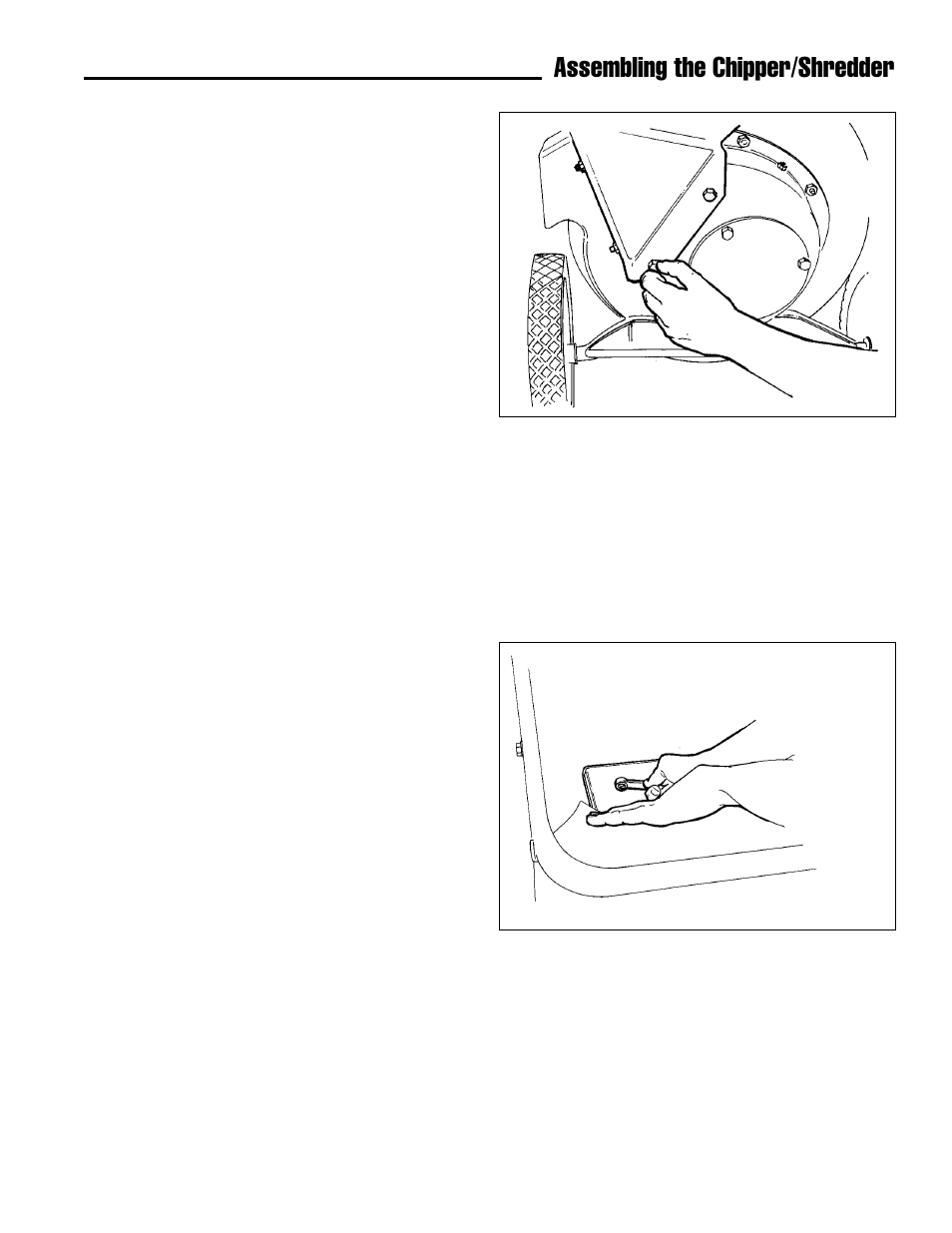Assembling the chipper/shredder | Simplicity 14E User Manual | Page 13 / 36