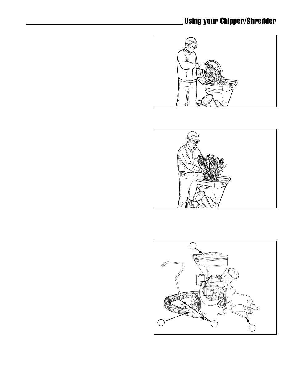 Using your chipper/shredder, Proper techniques for shredding | Simplicity 14E User Manual | Page 19 / 36