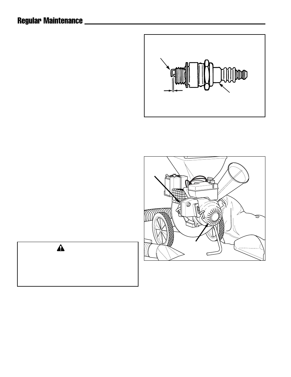 Regular maintenance, Changing the spark plug, Clean engine fins & air intake area | Simplicity 14E User Manual | Page 24 / 36