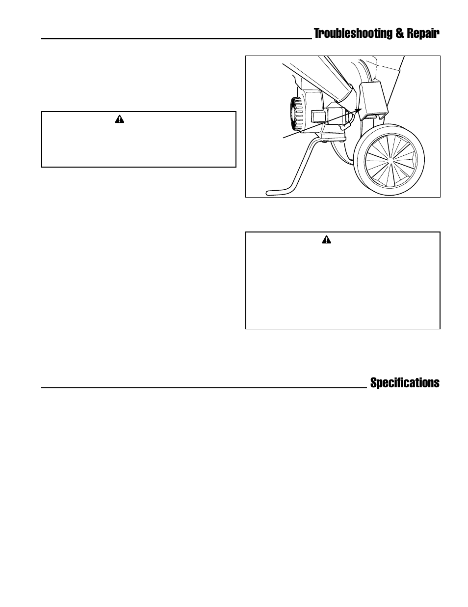 Troubleshooting & repair, Specifications, Engine service | Deflector shield, Model 6/14e | Simplicity 14E User Manual | Page 35 / 36