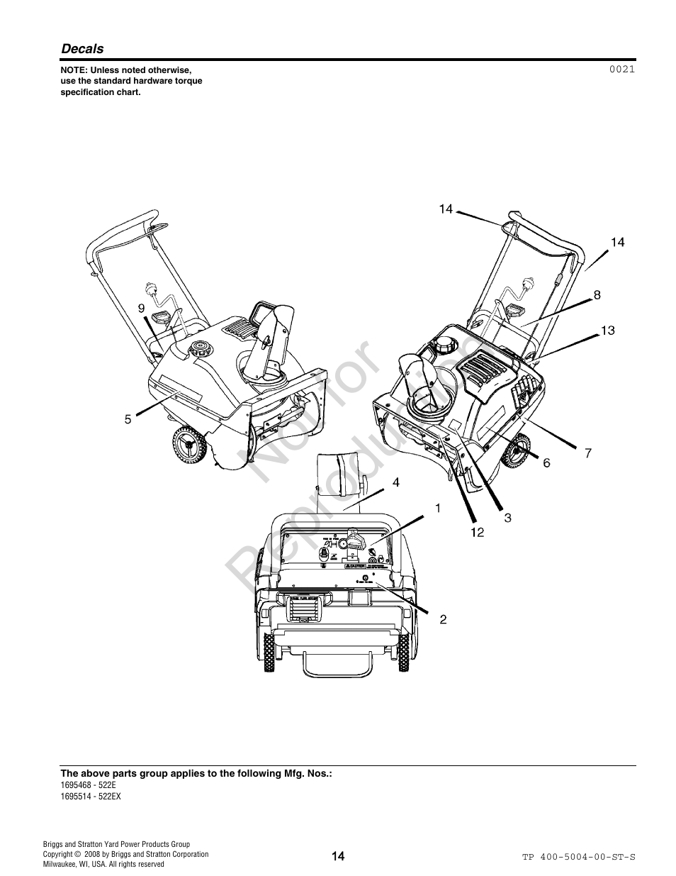 Not for reproduction | Simplicity 09A4130202E1 User Manual | Page 14 / 24