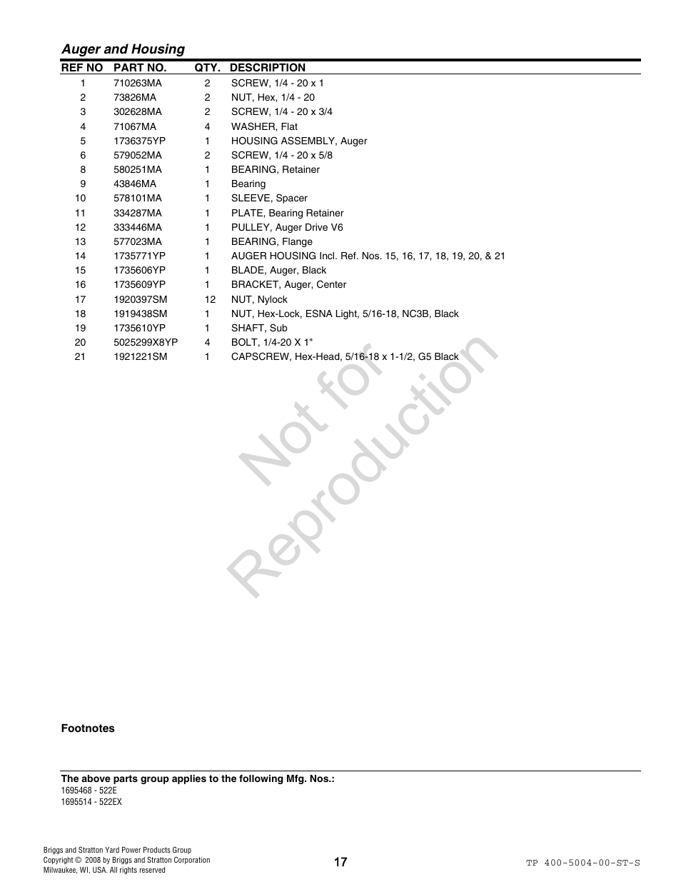 Not for reproduction | Simplicity 09A4130202E1 User Manual | Page 17 / 24