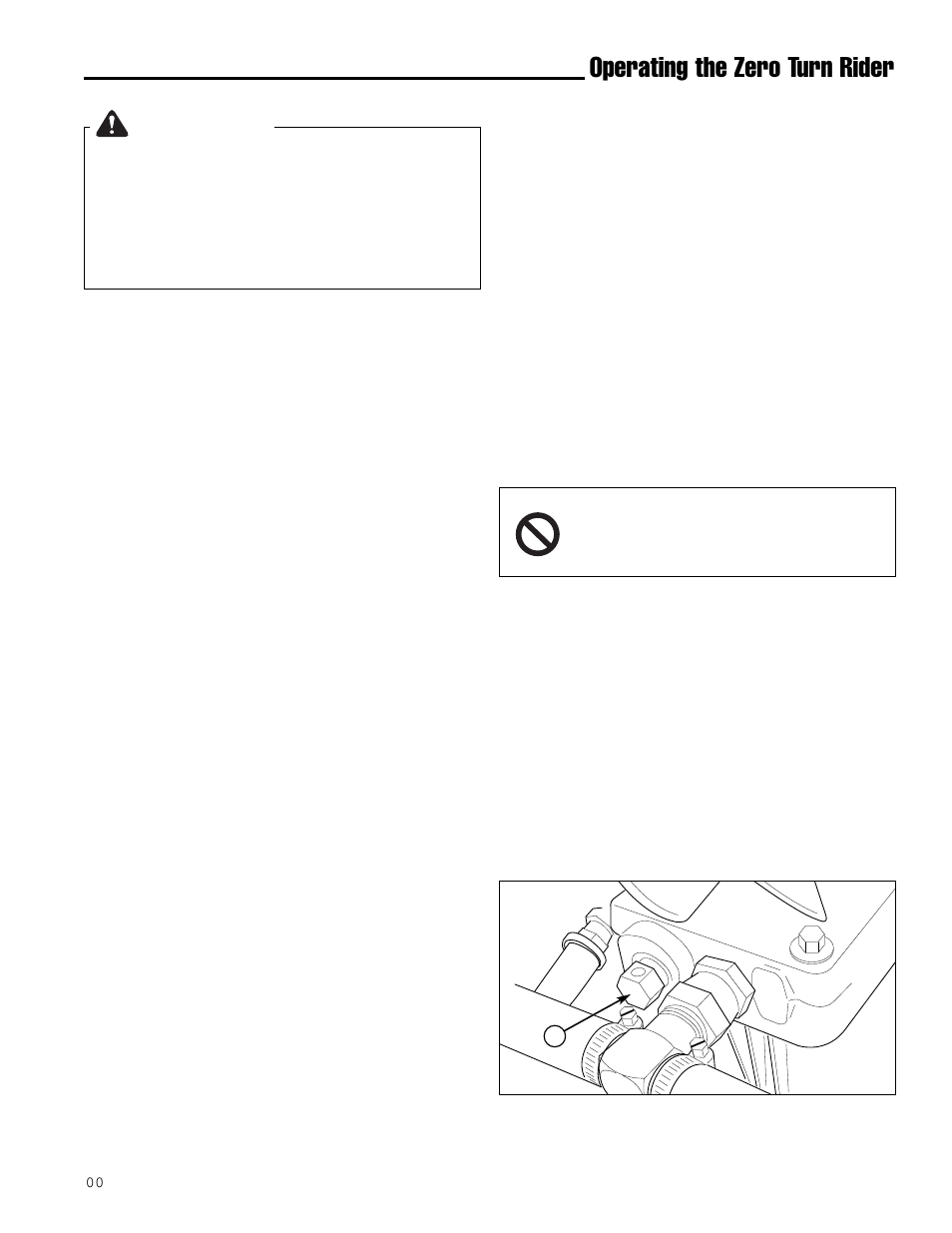 Warning, Operating the zero turn rider, Starting the engine | Stopping the rider, Mowing, Pushing the rider by hand | Simplicity ZT2561F User Manual | Page 15 / 44