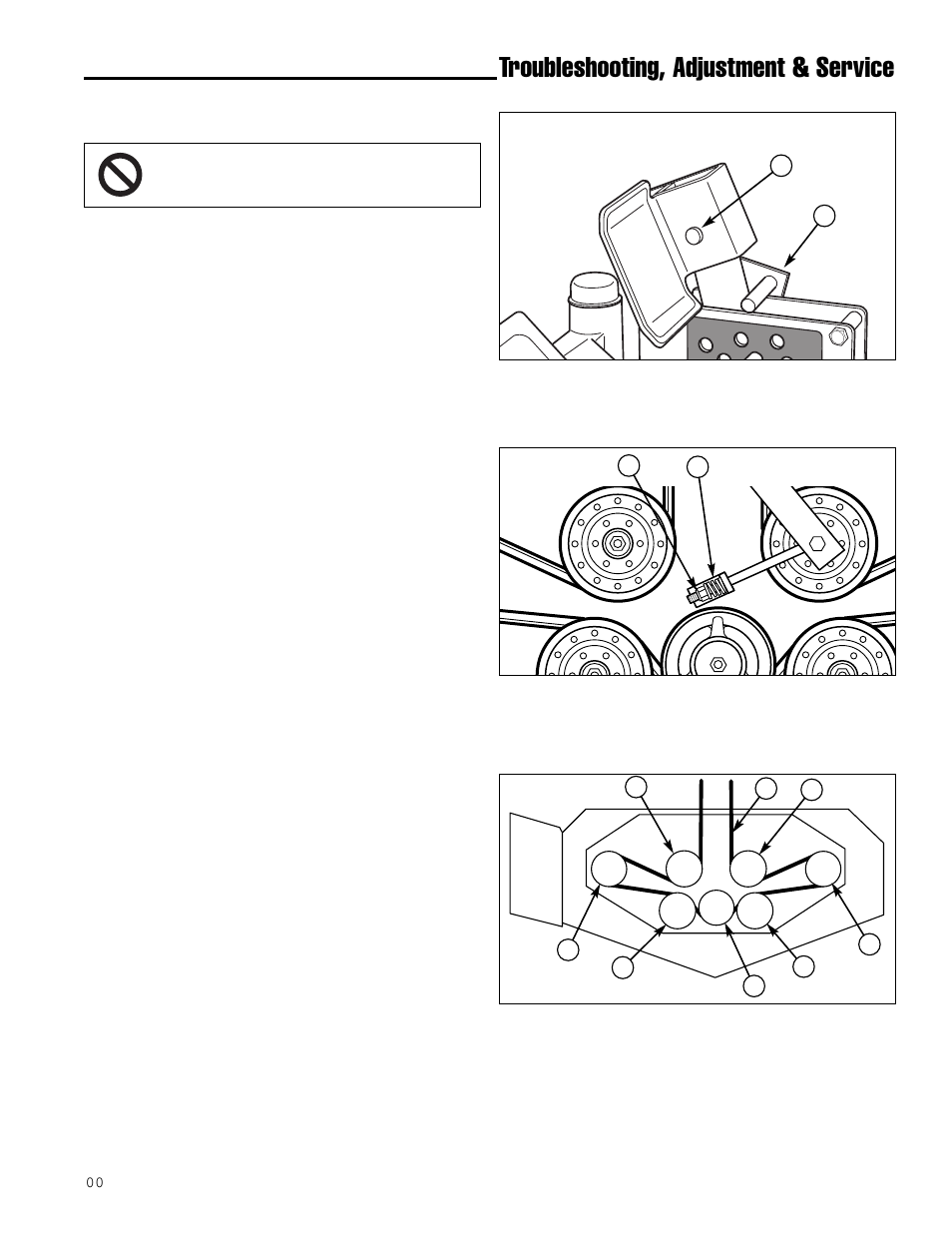 Troubleshooting, adjustment & service, Mower belt replacement | Simplicity ZT2561F User Manual | Page 33 / 44