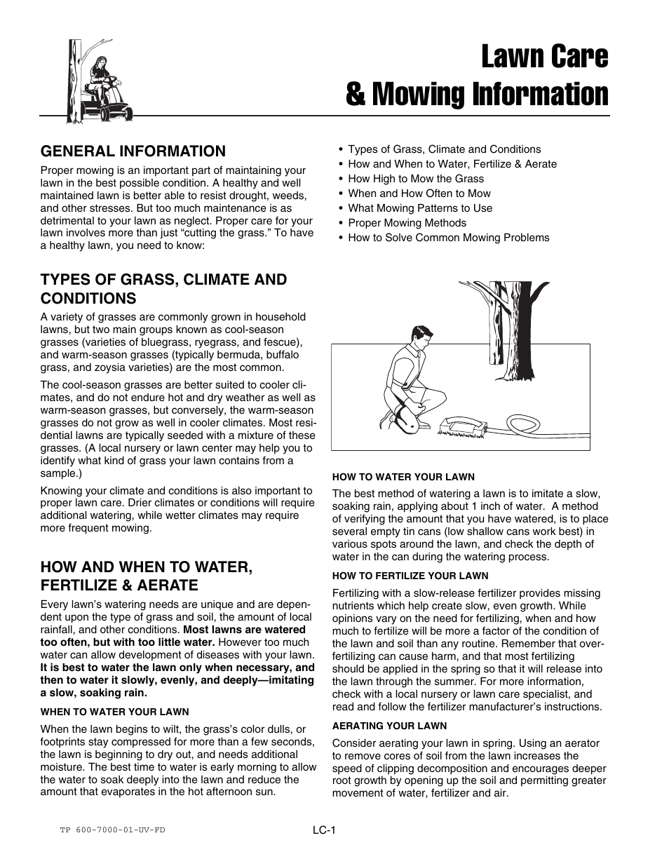 Lawn care & mowing information | Simplicity ZT2561F User Manual | Page 36 / 44