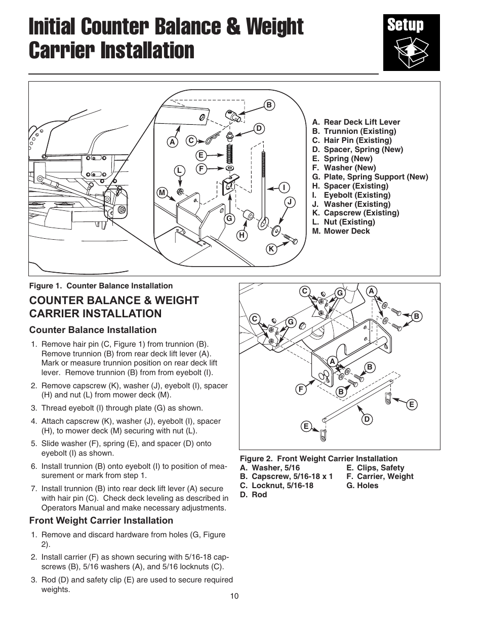 Counter balance & weight carrier installation | Simplicity 1694498 User Manual | Page 14 / 20