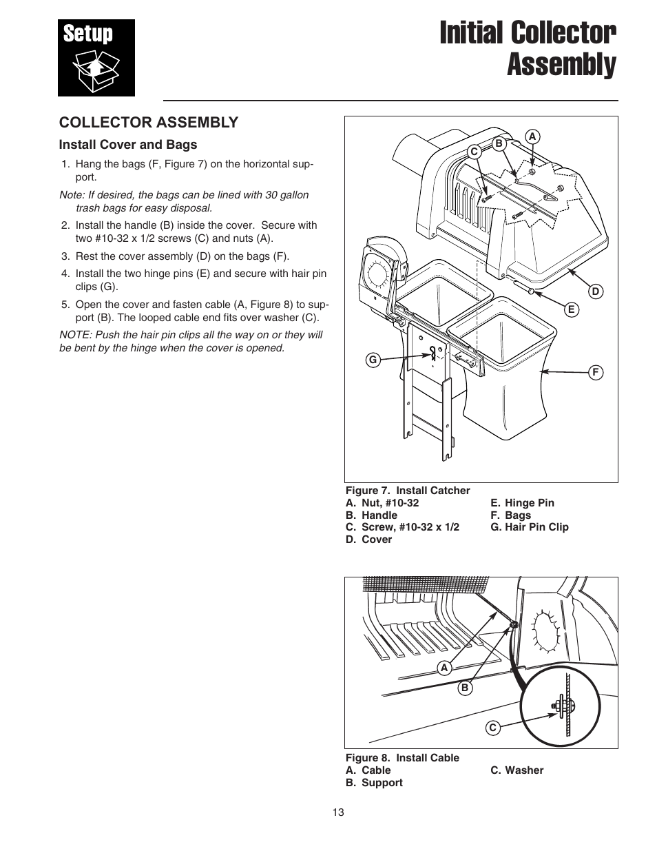 Initial collector assembly, Collector assembly | Simplicity 1694498 User Manual | Page 17 / 20