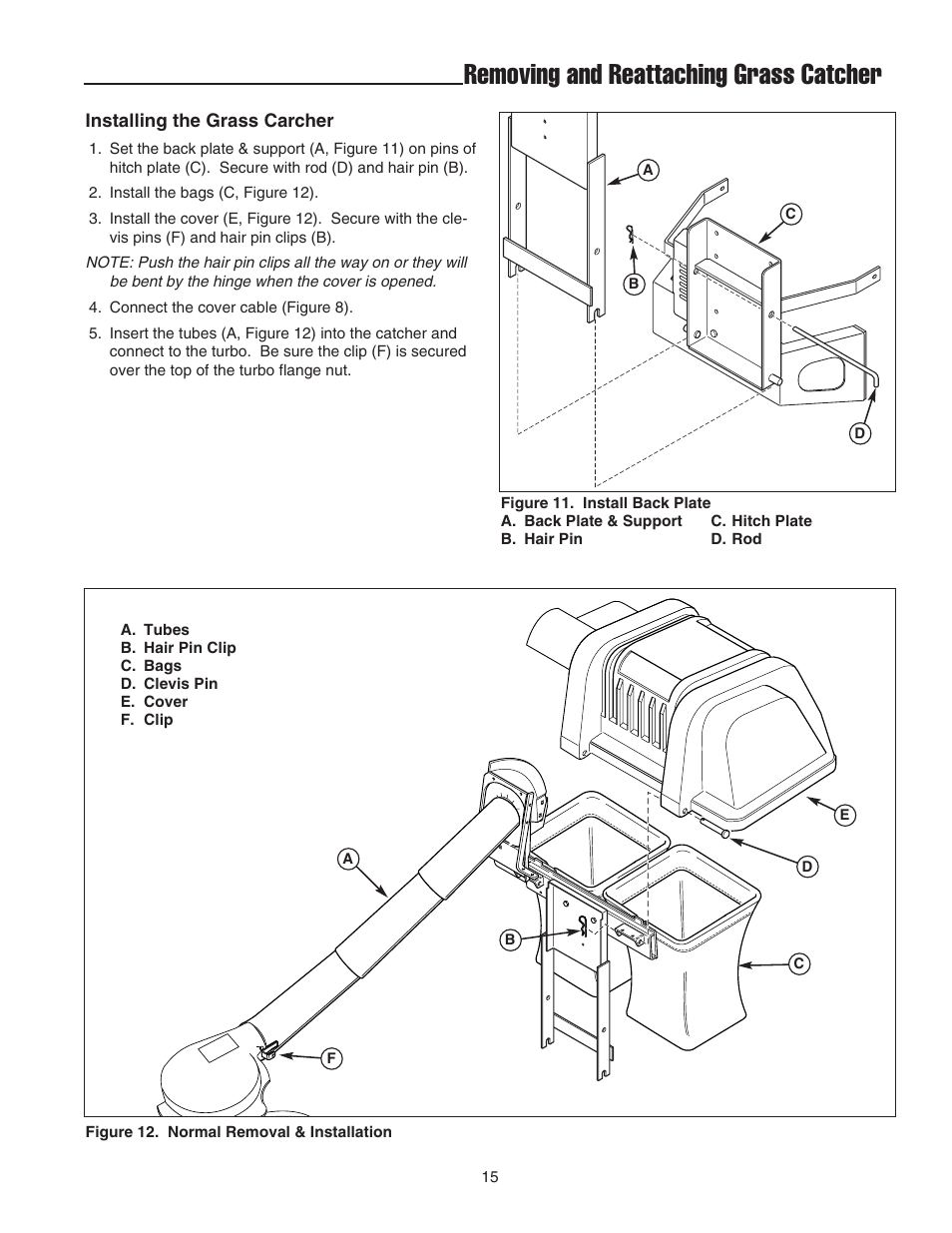 Removing and reattaching grass catcher | Simplicity 1694498 User Manual | Page 19 / 20