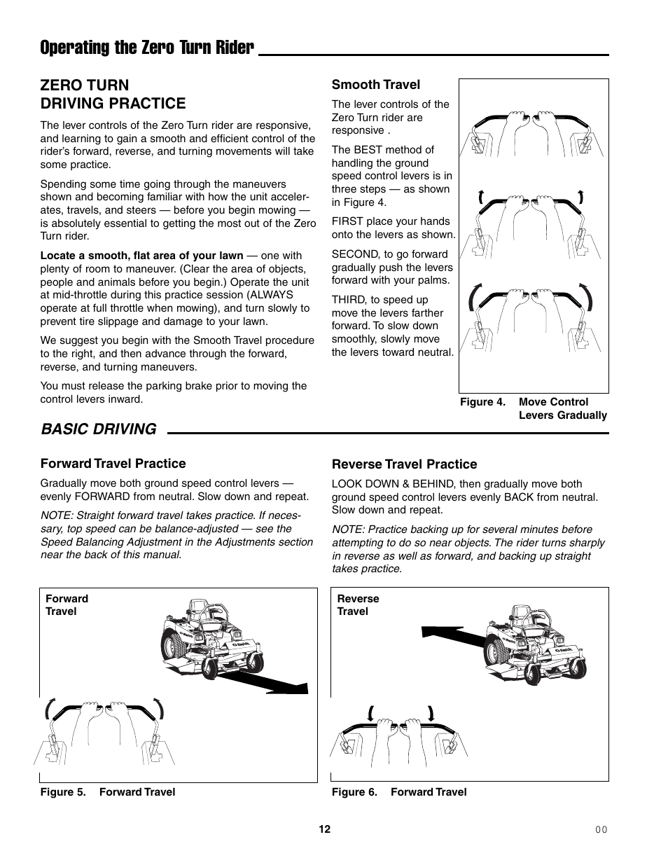 Operating the zero turn rider, Basic driving, Zero turn driving practice | Simplicity ZT2148T User Manual | Page 16 / 42