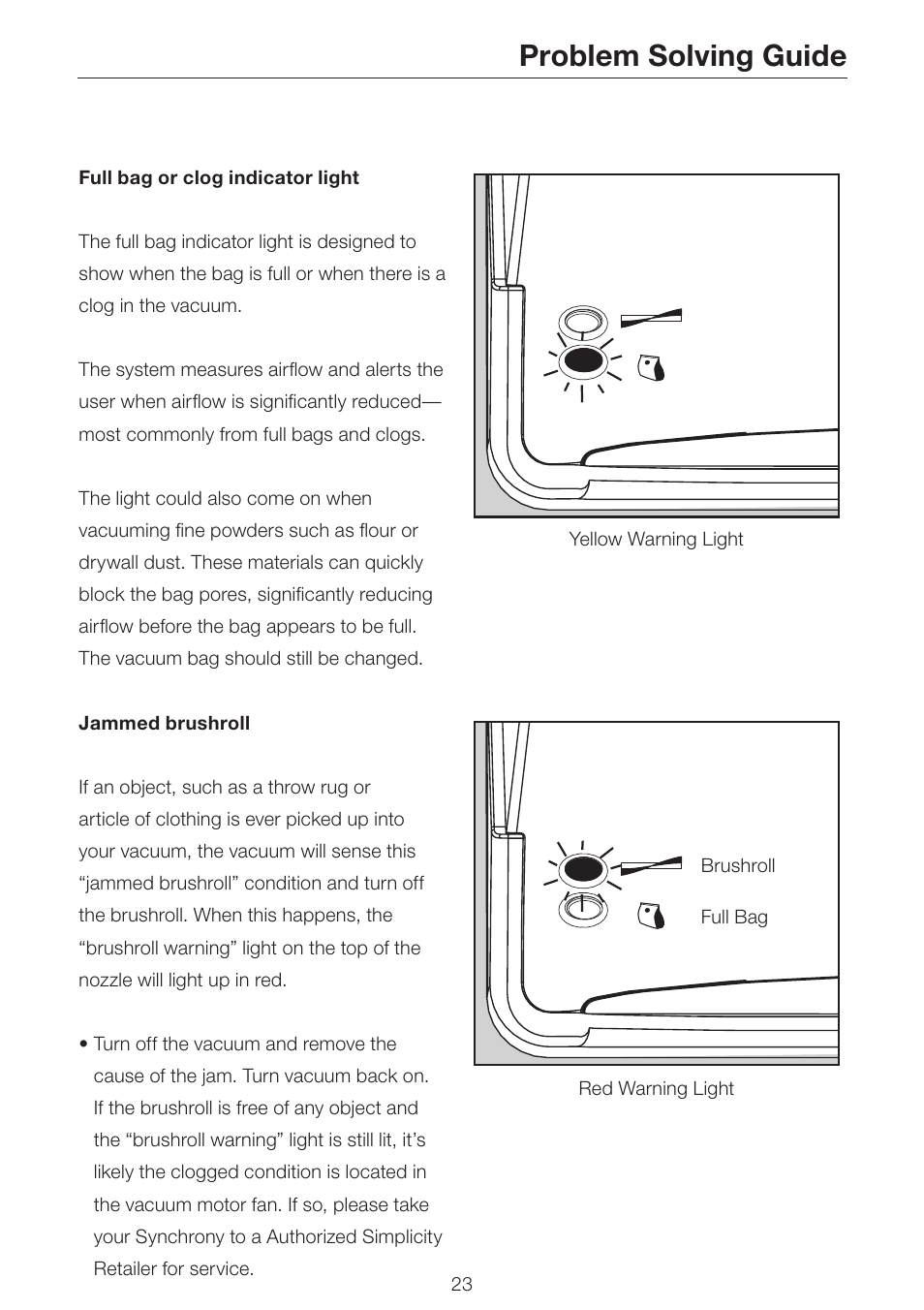 Problem solving guide | Simplicity SCRS SCRD SCRP User Manual | Page 25 / 32