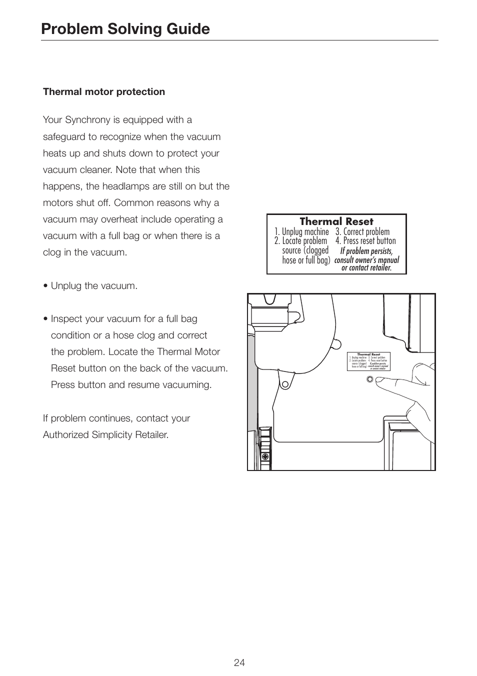 Problem solving guide | Simplicity SCRS SCRD SCRP User Manual | Page 26 / 32