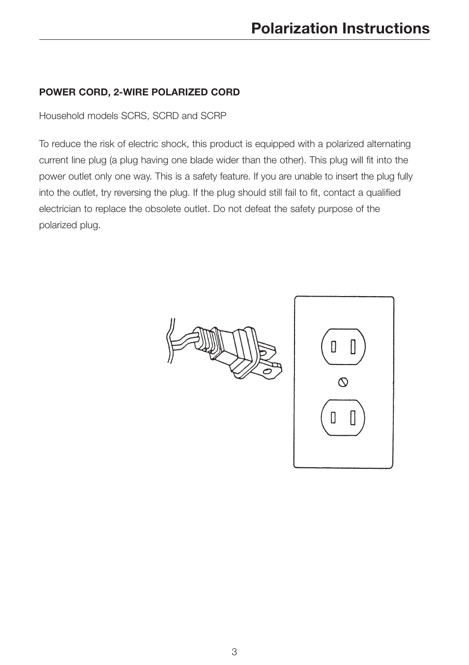 Polarization instructions | Simplicity SCRS SCRD SCRP User Manual | Page 5 / 32