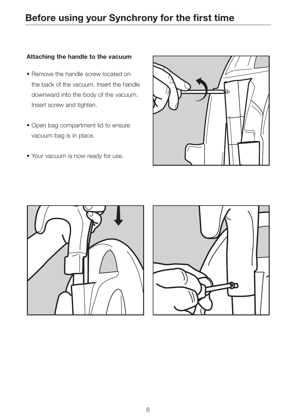 Before using your synchrony for the first time | Simplicity SCRS SCRD SCRP User Manual | Page 8 / 32