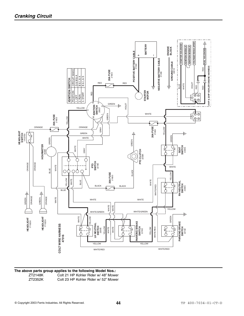 Cranking circuit | Simplicity ZT2148B User Manual | Page 50 / 63