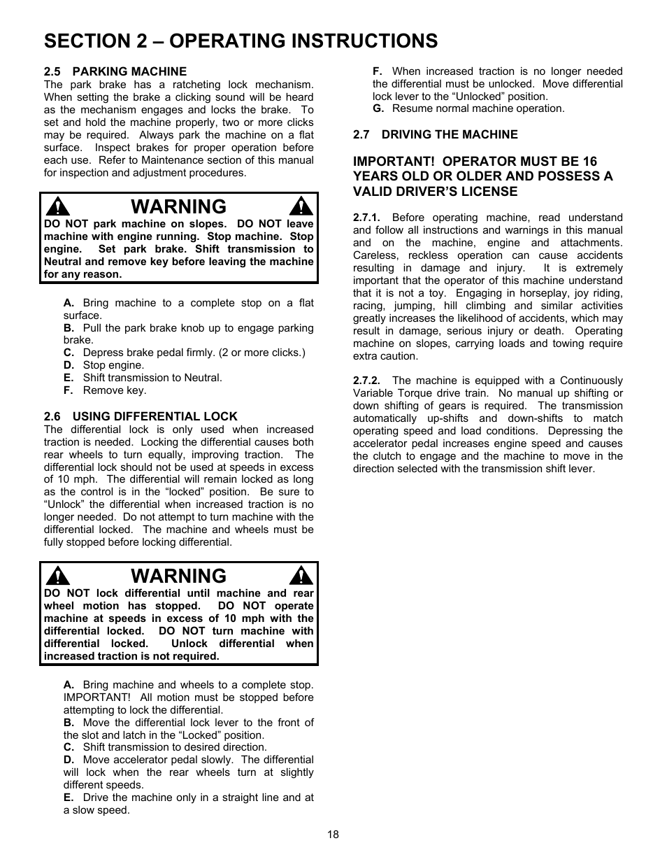 Warning | Simplicity UVGT1621BV User Manual | Page 18 / 36