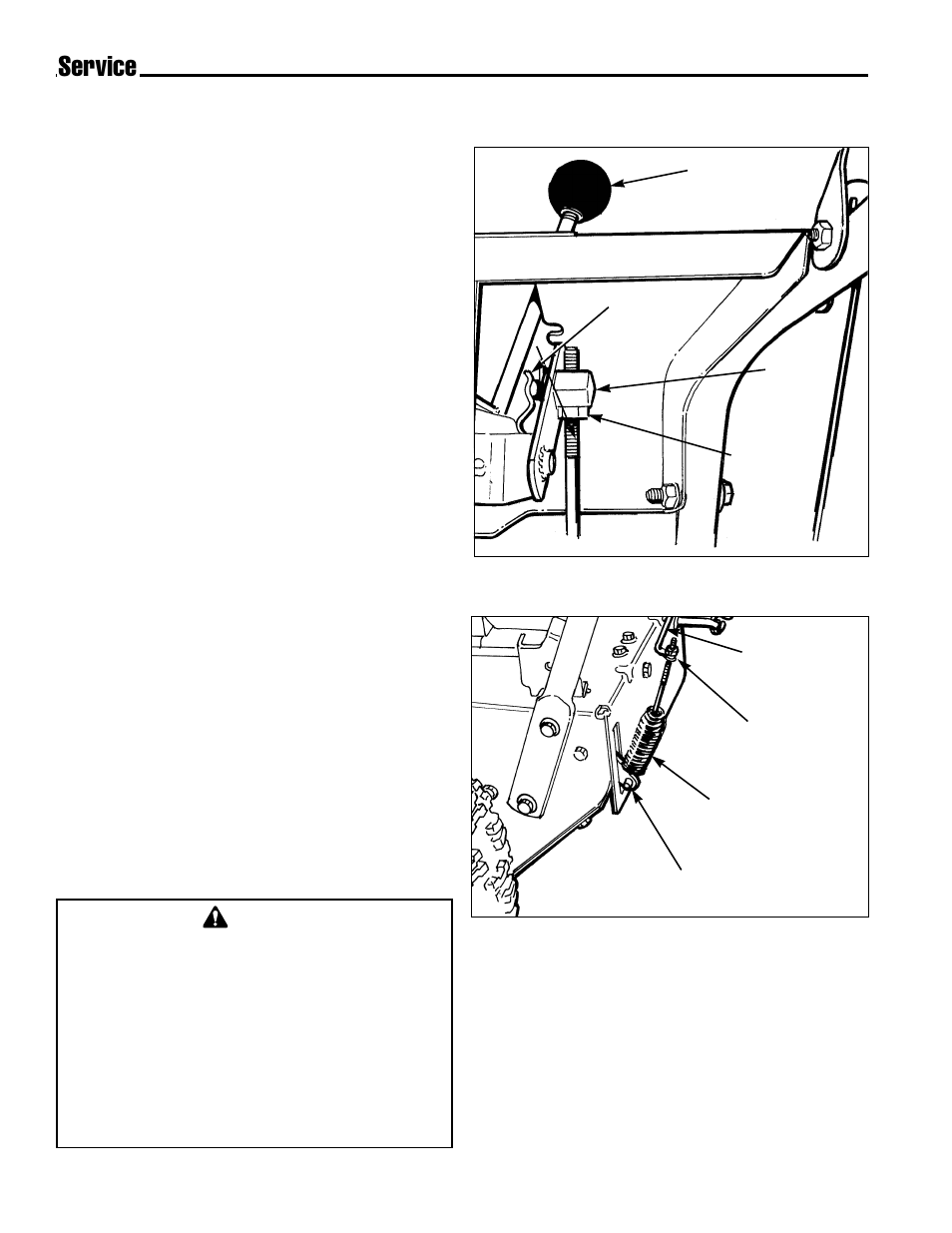 Service, Speed selector pivot adjust- ment, Traction drive clutch rod adjustment | Simplicity 1693426 755E User Manual | Page 20 / 28