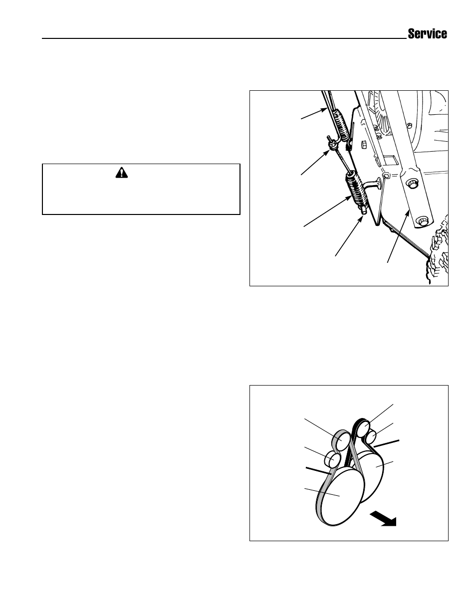 Service, Auger drive clutch rod adjustment, Drive belt adjustment | Simplicity 1693426 755E User Manual | Page 21 / 28