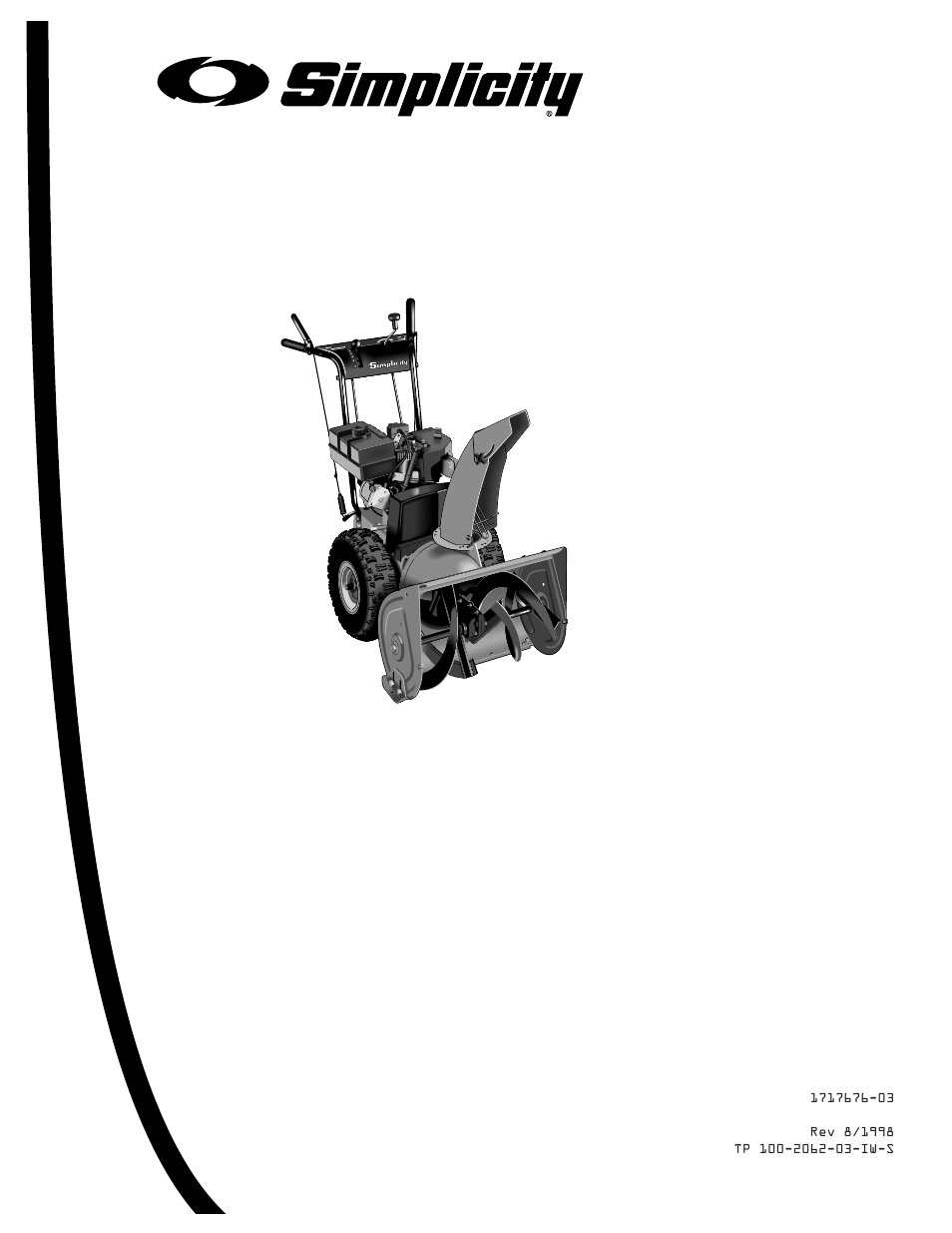 Operator’s manual, Intermediate snowthrower models | Simplicity 1693426 755E User Manual | Page 3 / 28