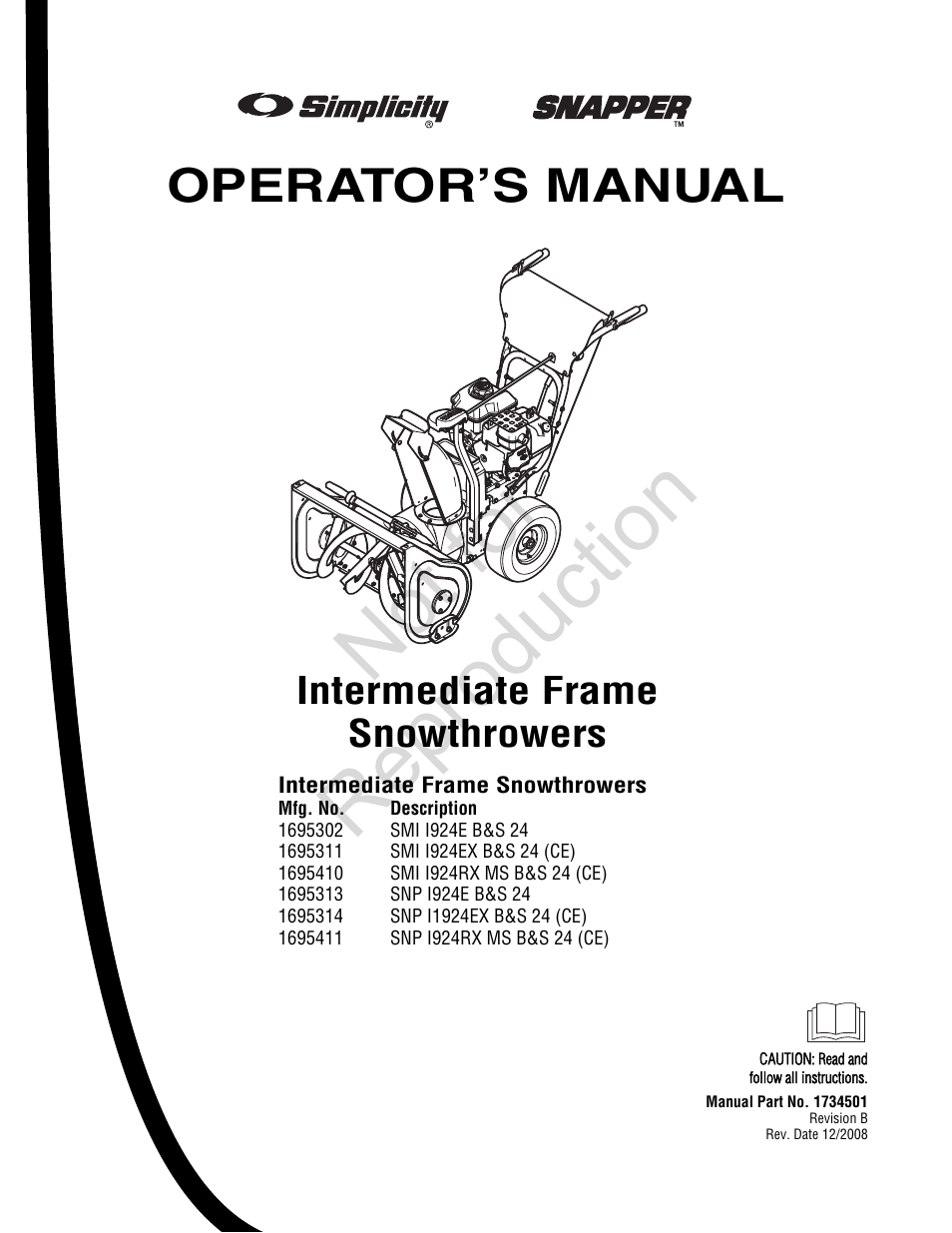 Simplicity SMI I924E User Manual | 38 pages