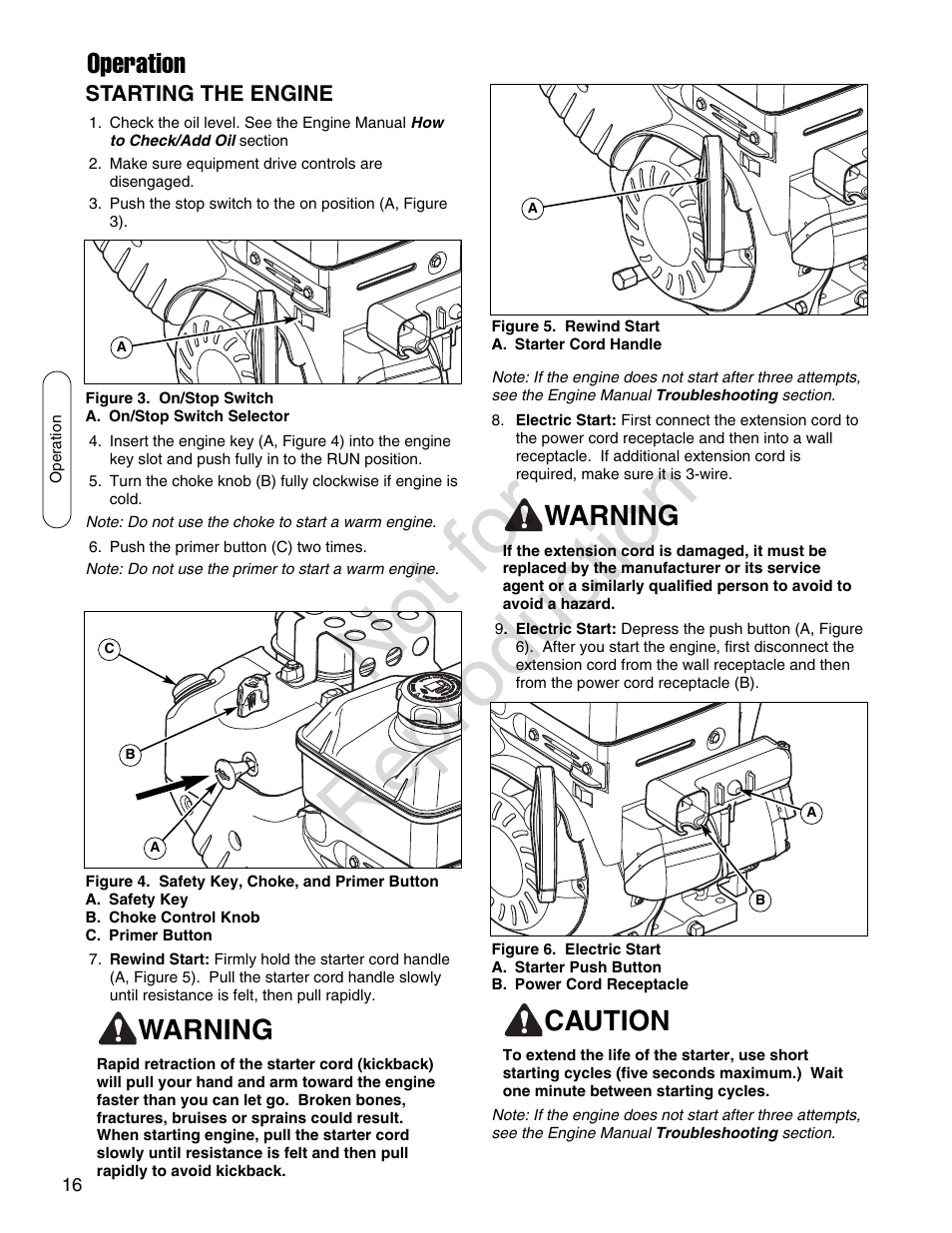Not for reproduction, Operation warning, Warning | Caution | Simplicity SMI I924E User Manual | Page 16 / 38